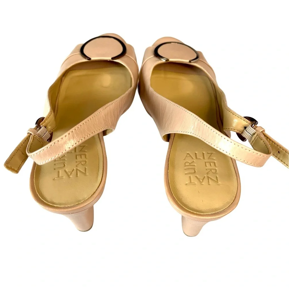 Naturalizer Ferris Rosey Taupe Leather Fashion Sandals Sz8 Platform Block Heel - Picture 10 of 11